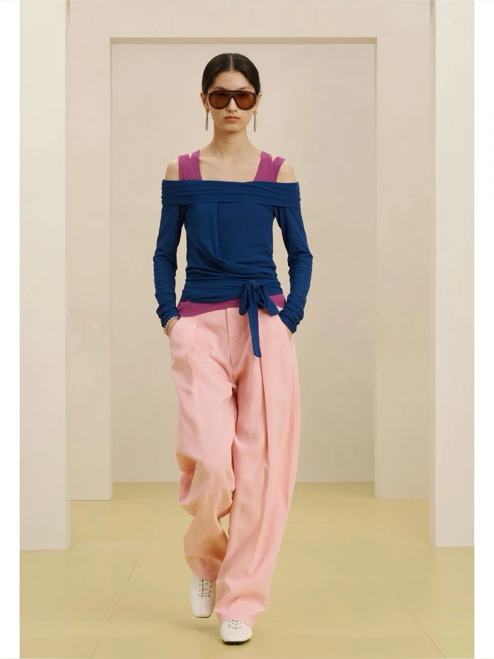 ZARA SRPLS FLD PNT 16 - Pink Linen Lyocell Flowing Cargo Utility Pants XS